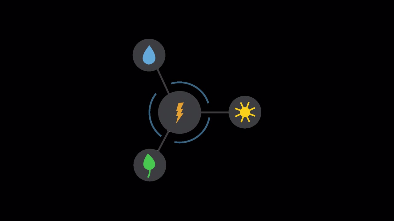 Animated Infographic Showing Connection of Renewable Energy Sources