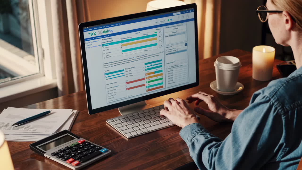 Person working on tax software