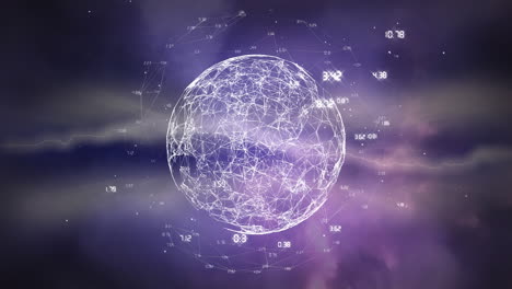 animación de la red de conexiones con números en todo el mundo