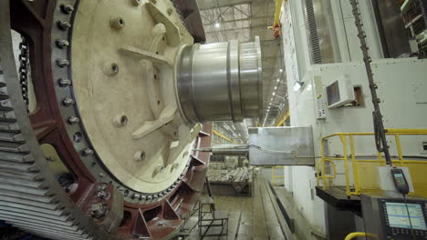 large metal component machining process in a factory