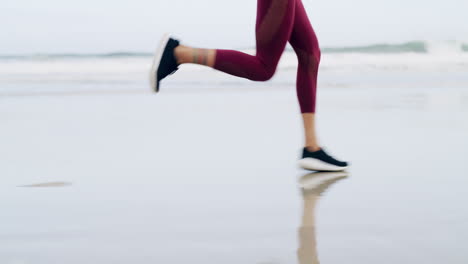 woman running on the beach