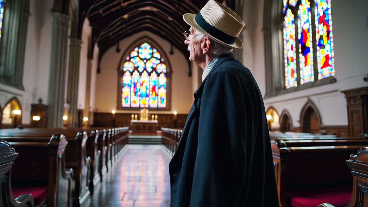 Senior Man in a Church