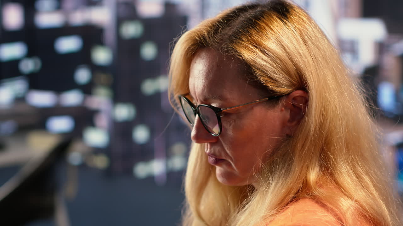 mujer en vista de perfil