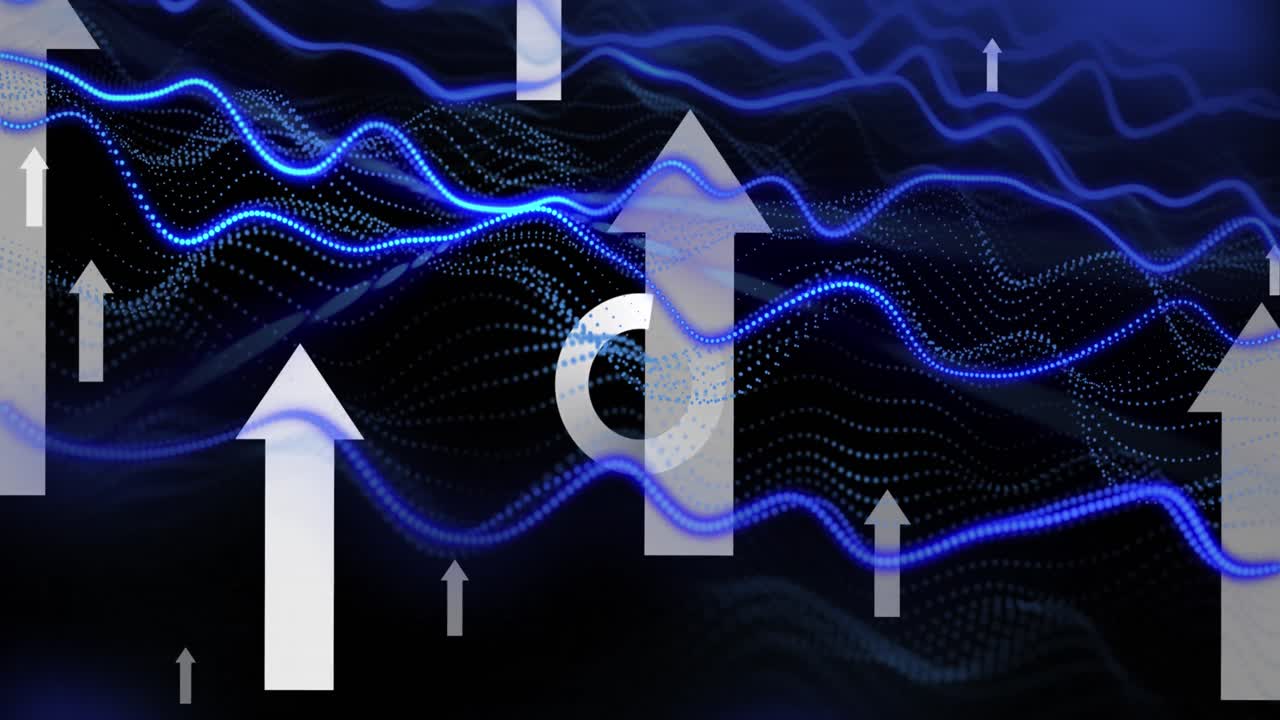 animación de formas que se mueven sobre las flechas