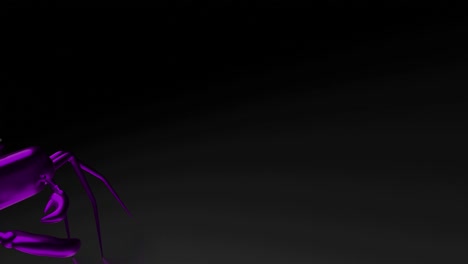 purple 3d render of a crab