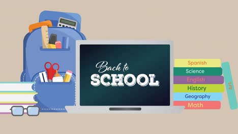 Animation-of-back-to-school-text-on-pink-background