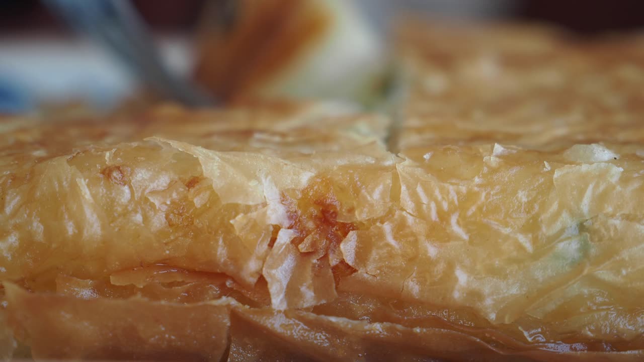 un primer plano de la deliciosa pastelería de baklava