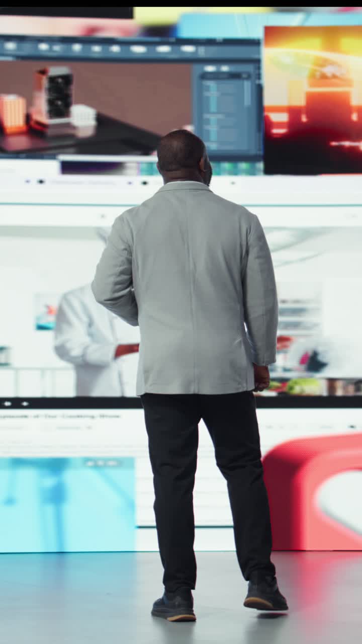 Vertical video Happy person uses phone, unwinding with digital video content