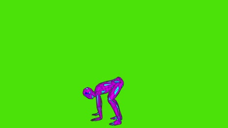 animation of a character doing burpees on a green background