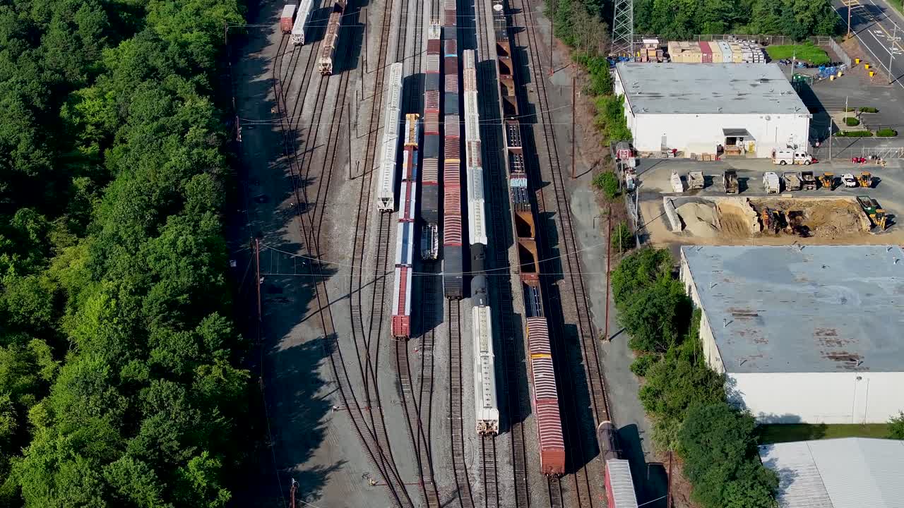 Flight over railroad yard in Sayreville, New Jersey