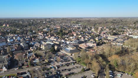 waitrose supermarket bishop stortford town in background hertfordshire uk aerial