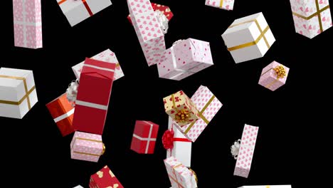 los regalos del día de san valentín en pantalla verde