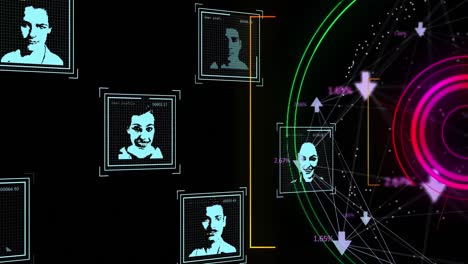 animación de las fotos de las personas y procesamiento de datos en ámbitos