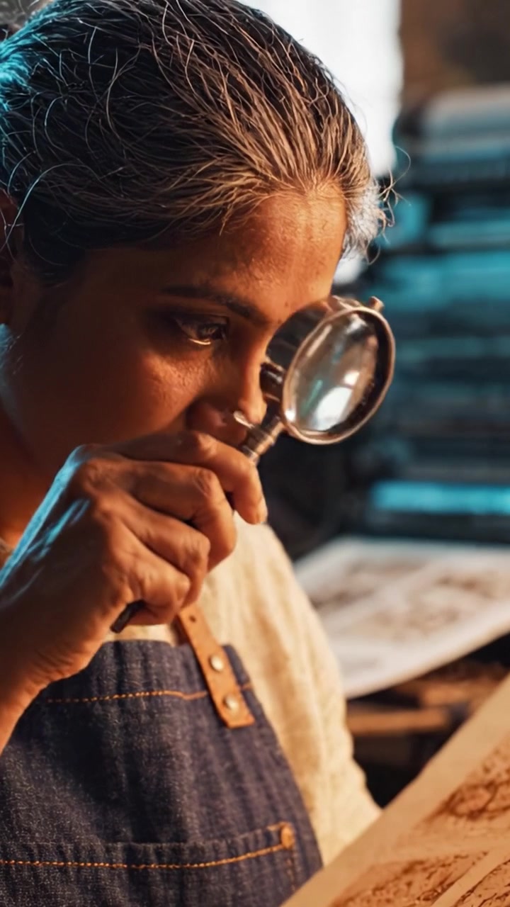 A Skilled Artisan at Work: Capturing the Transformation of a Dedicated Craftsperson Creating Beautiful Prints with Passion and Precision in a Creative Studio Environment