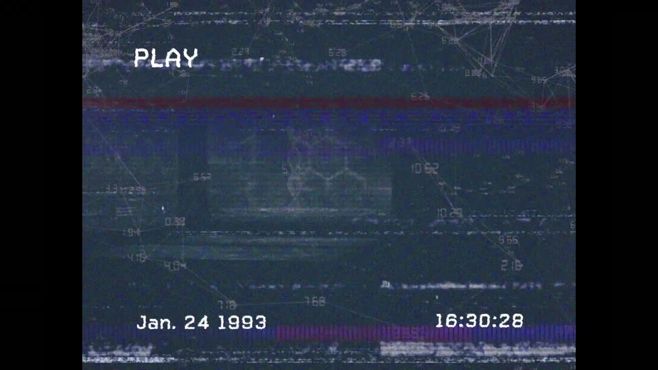 animación de la pantalla con glitch y sobre constelaciones con números en fondo negro
