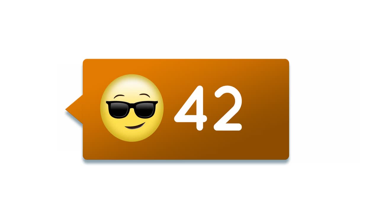 웃는 얼굴 이모티콘과 숫자 카운트 증가 4k