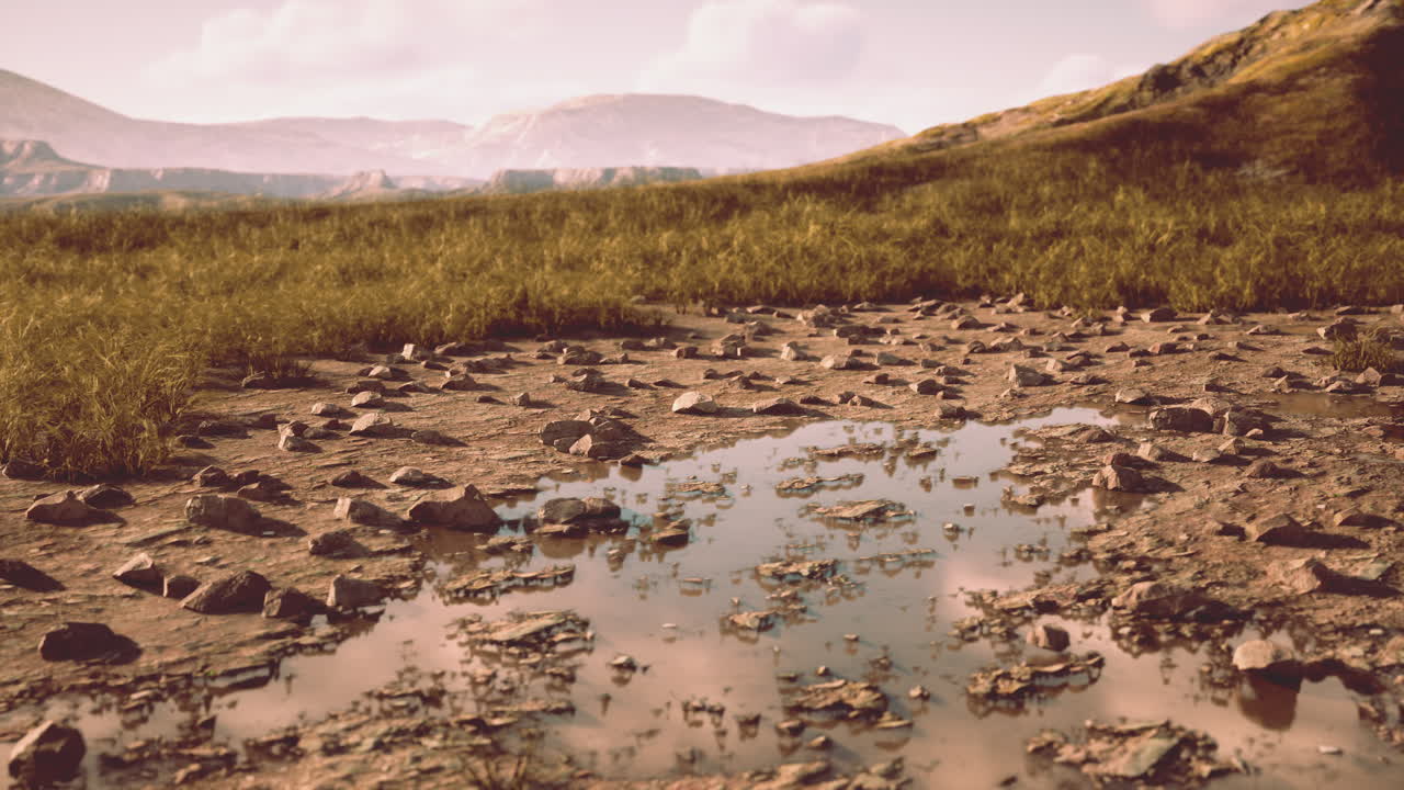 산 오두막 과 함께 산맥 의 산맥 의 공중 전망