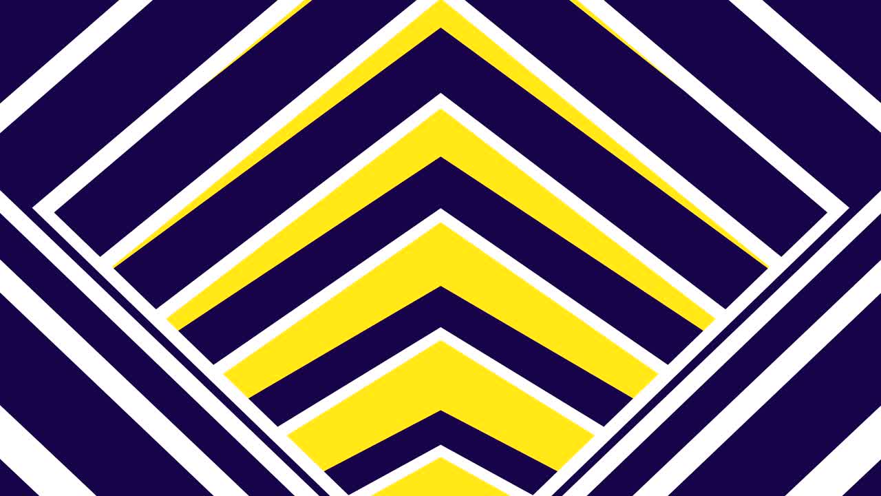 Abstract Motion Flat Shaded Tunnel ,Jumping Purple Yellow , Seamless Loop