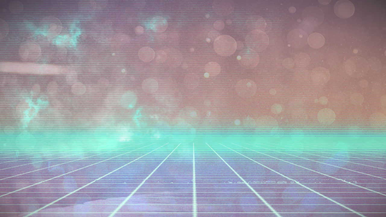 다양한 사업가들이 고 있는 하 선과 밝은 반점의 애니메이션