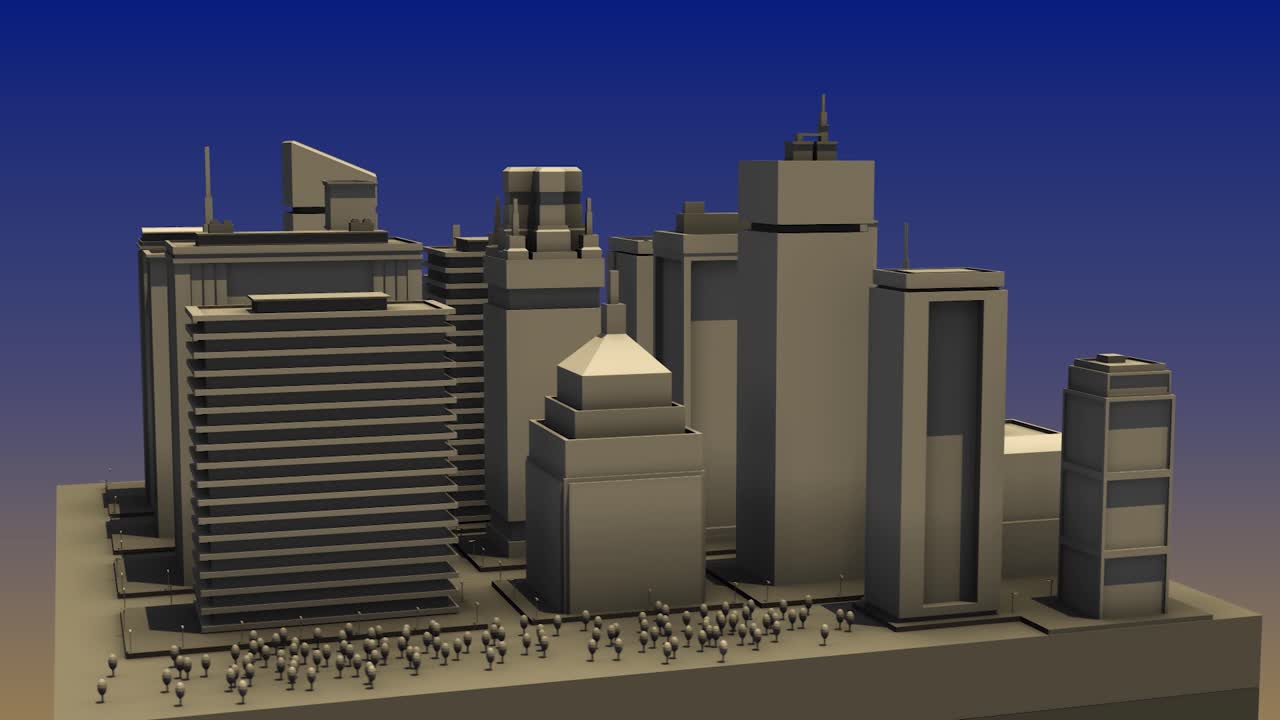 paisaje urbano bajo al amanecer o al anochecer