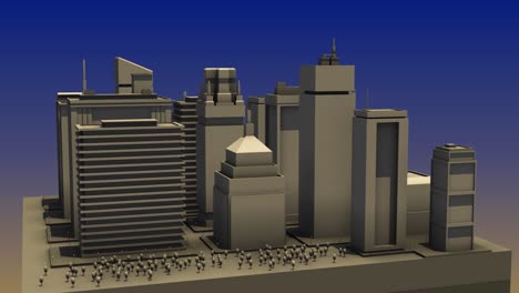 paisaje urbano bajo al amanecer o al anochecer
