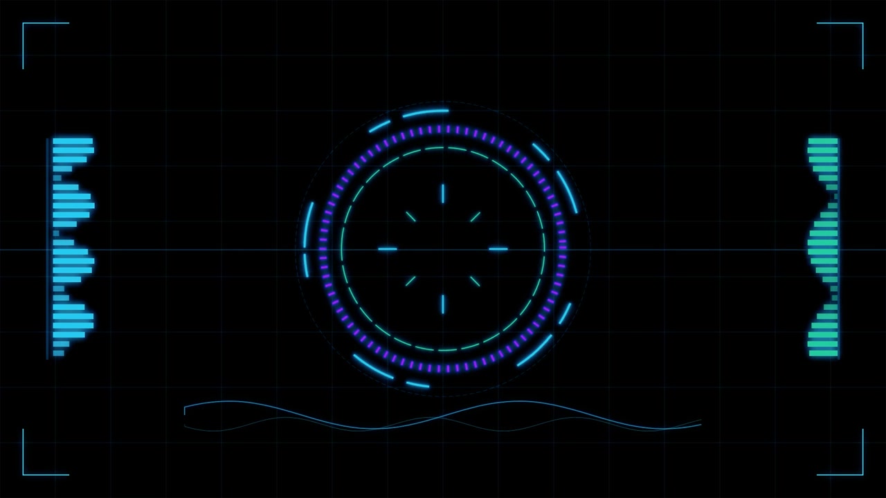 Interface HUD Digital Futurista com Alvo Circular Rotativo