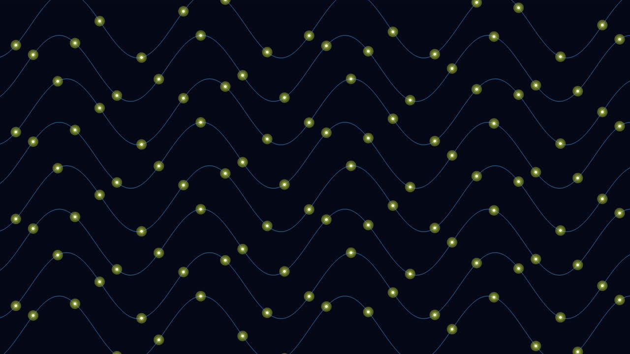 Dynamic red wave intricate pattern of rhythmic red dots on black background