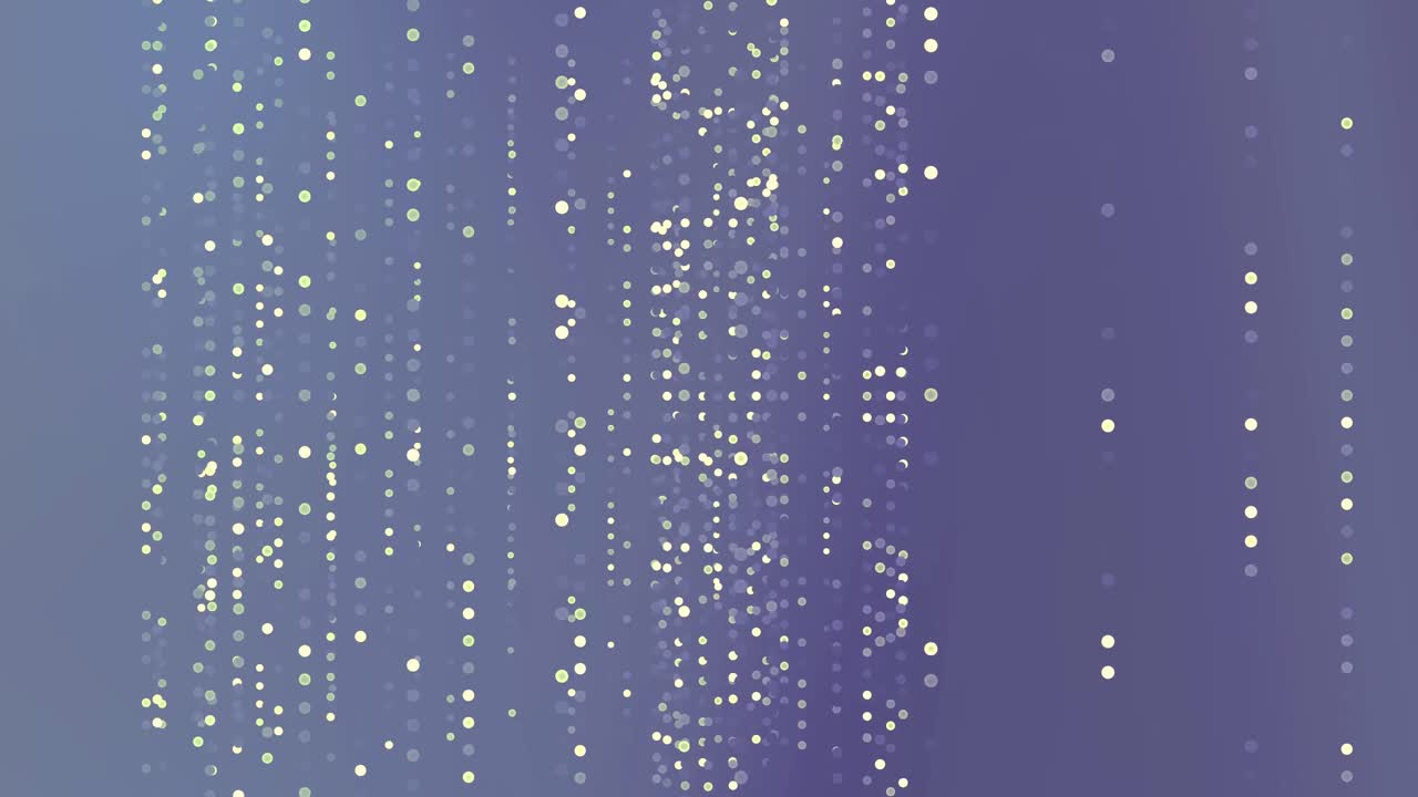 Abstract Glowing Particles Falling on a Purple Gradient Background