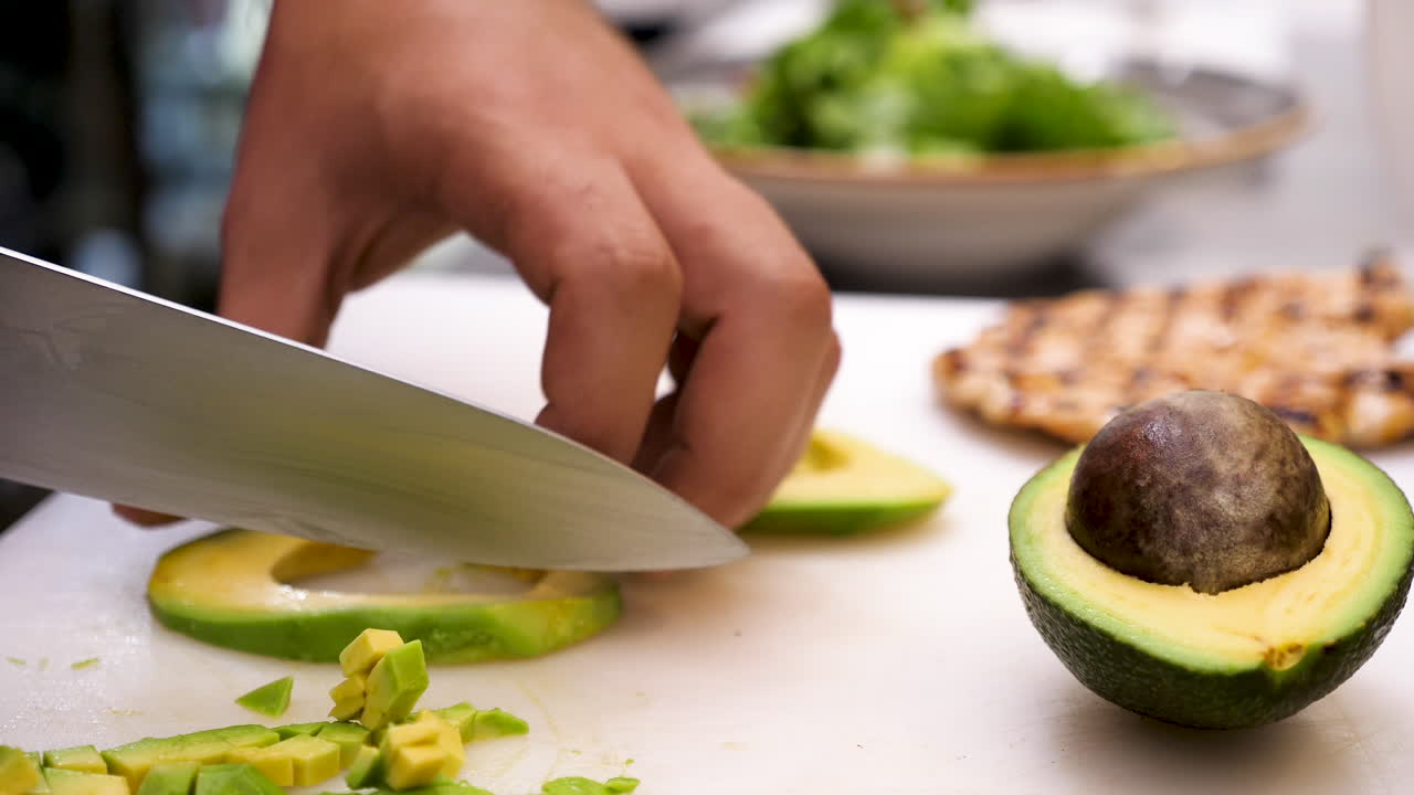 Avocado being prepared for a healthy meal