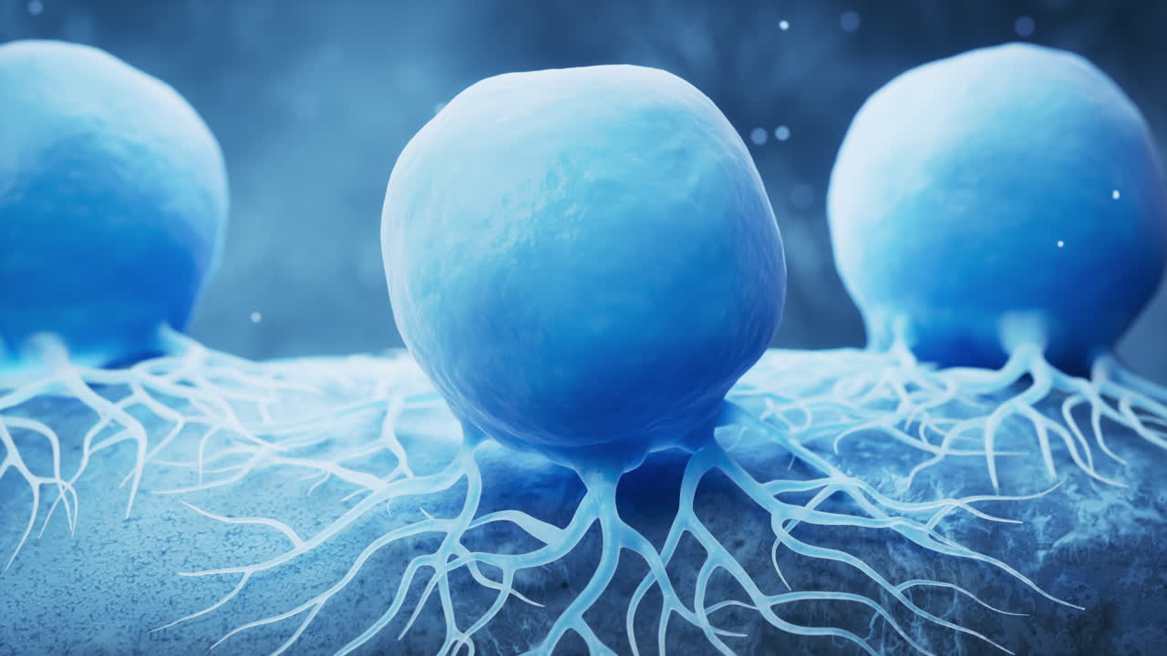 생물학적 암 세포와 질병, 3d 렌더링