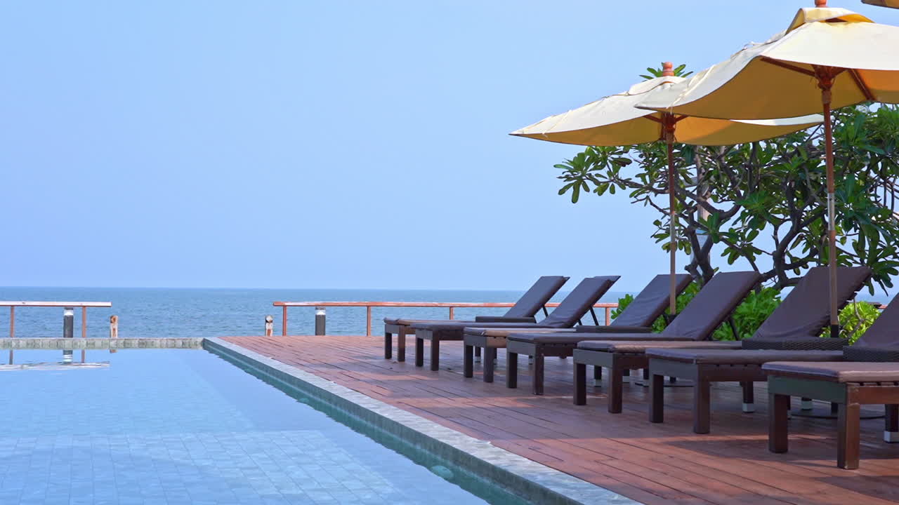 Poolside relaxation at a tropical resort