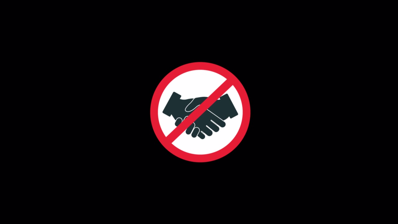 Animated No Handshake Sign for Social Distancing