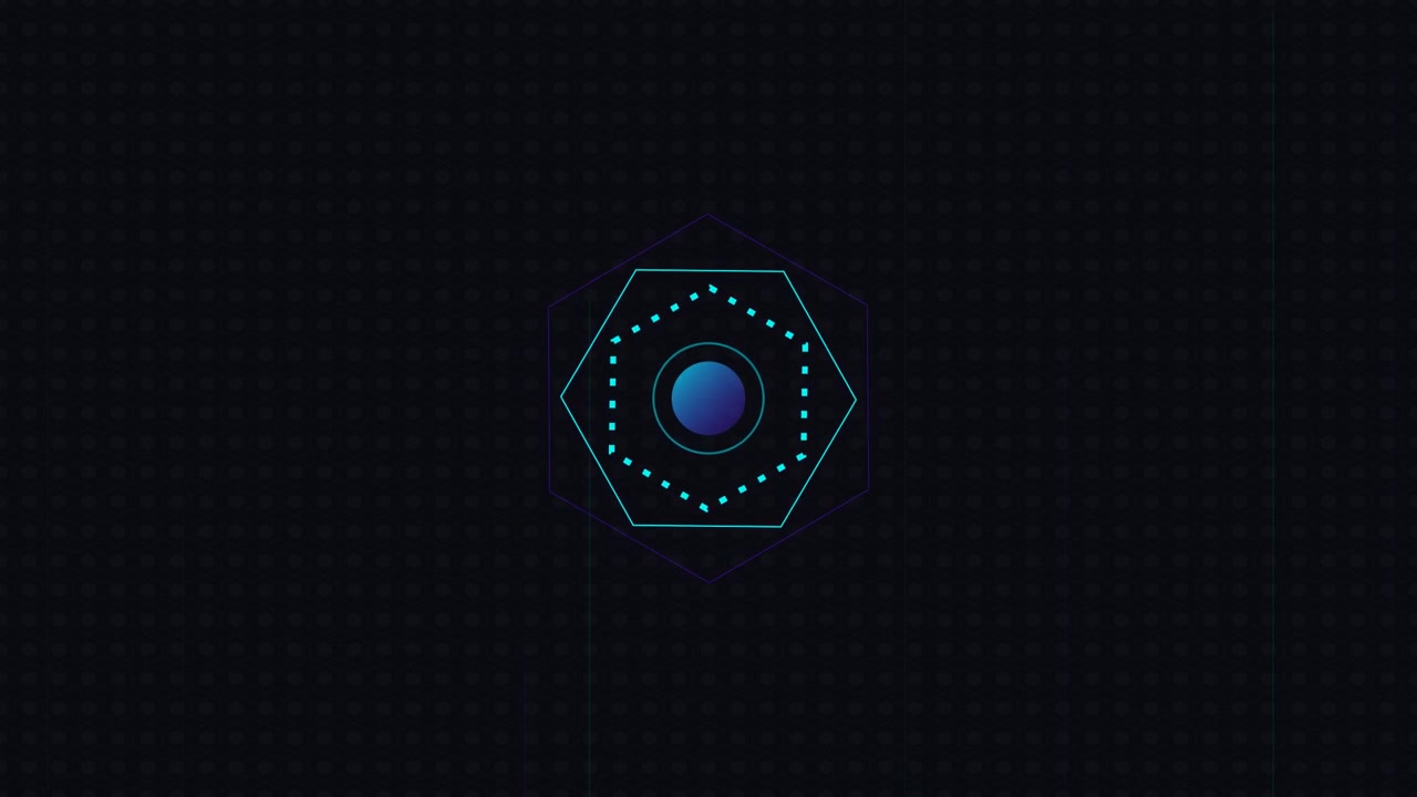 Abstract Hexagonal Digital Interface Animation