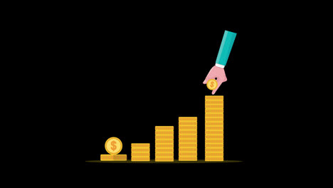 dollar-coin-pile-icon-with-hand-loop-animation-with-alpha-channel