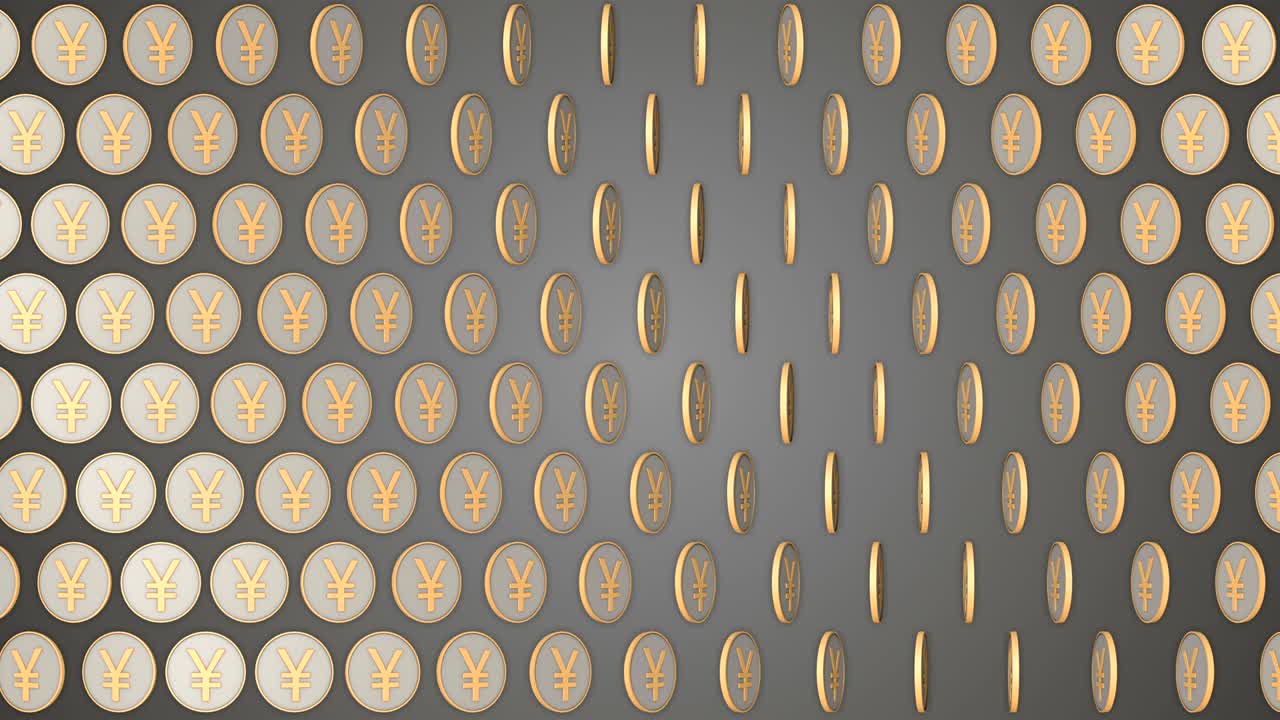 monedas de yuan chino dinero de china fondo gris monedas giratorias