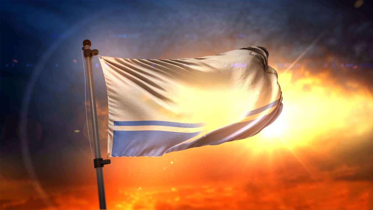 알타이 공화국의 발은 아름다운 해가 뜨는 순환 속도 느린 모션 4k에서 백라이트됩니다.