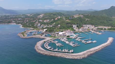 luxury marina with parking yachts at marina ocean world in puerto plata