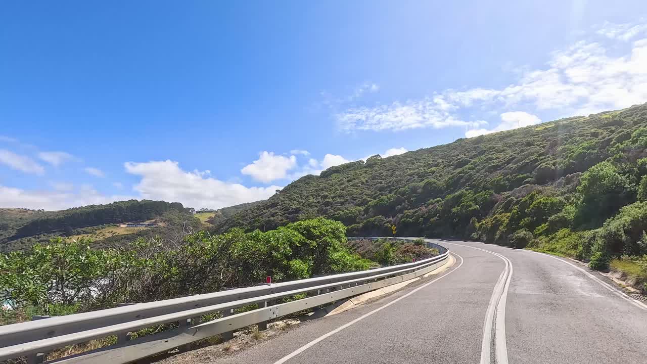 Scenic Winding Road Through Mountains