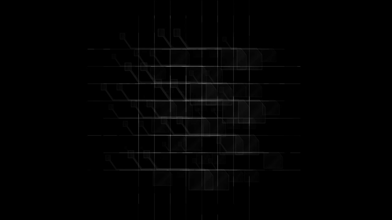 Abstract Digital Grid Pattern Moving on Black Background