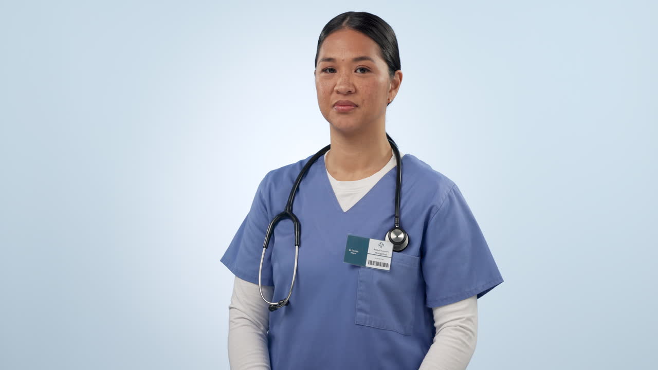 여성, 얼굴과 무거운 의사는 무으로 스튜디오에