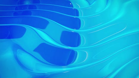 fondo fluido abstracto en bucle. hermosa superficie de vidrio ondulado de líquido azul con patrón, color gradiente y ondas de flujo en él. bg creativo brillante con animación suave y suave.