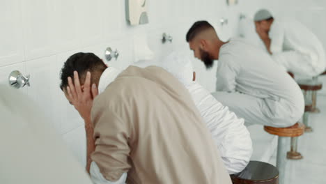 Muslim,-wash-routine-and-men-before-eid-prayer