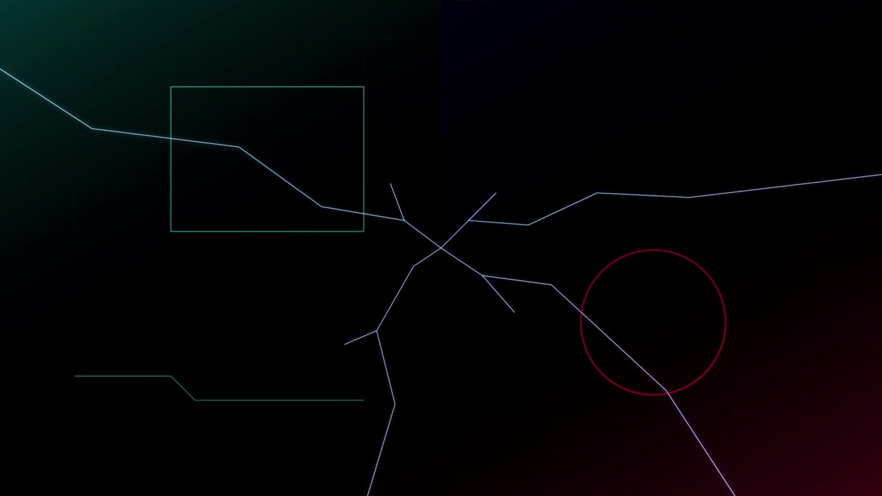 Interfaccia Digitale Astratta con Linee e Forme Geometriche in Movimento