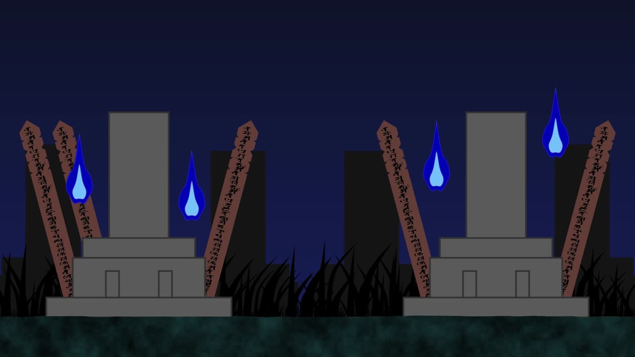Japanese graveyard Looping animated background. 1080p.mp4