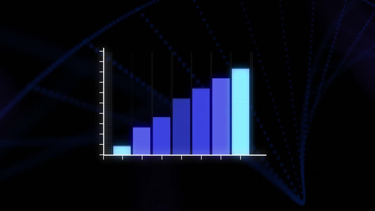 animación del procesamiento de datos financieros y las estadísticas