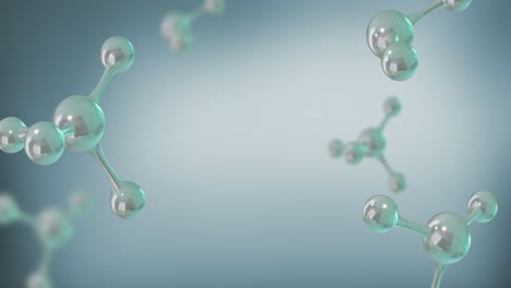 animation of micro of molecules models over grey background