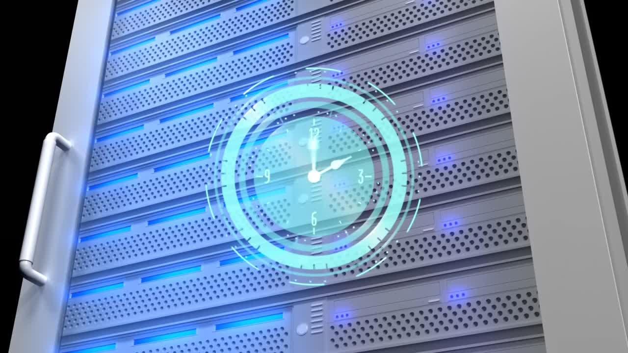 Animation of moving clock over server