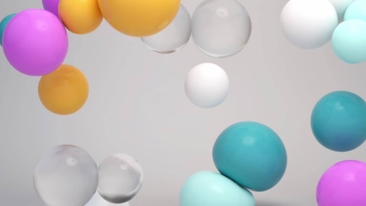 composición de una esfera flotante colorida