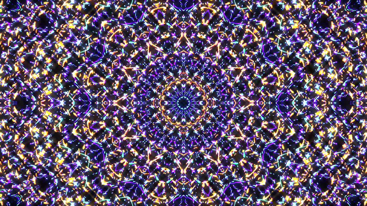 hermoso caleidoscopio abstracto que brilla, una luz radiante que regula los movimientos sutiles