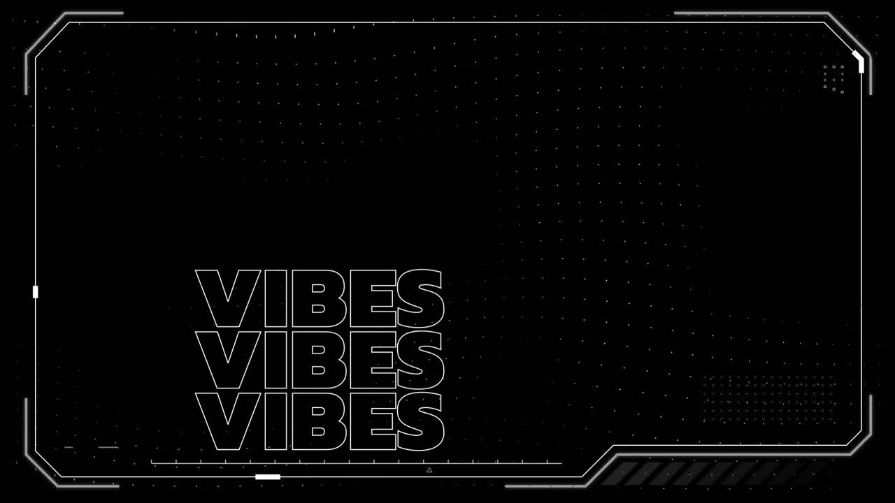 Animation of vibes text over digital interface